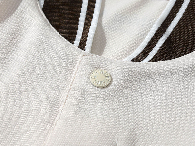 A BATHNIG APE BASEBALL JERSEY S/S SHIRT White