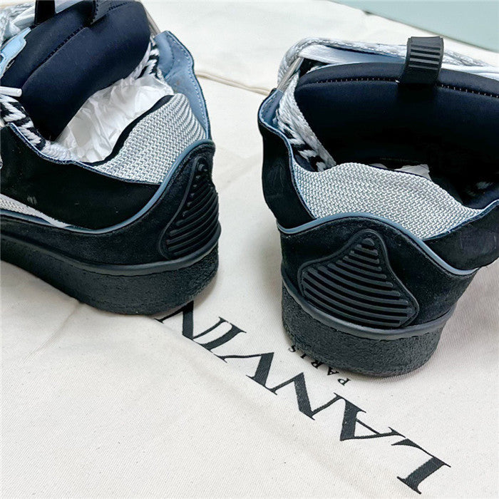 Lanvin Curb Sneaker Black Light Blue