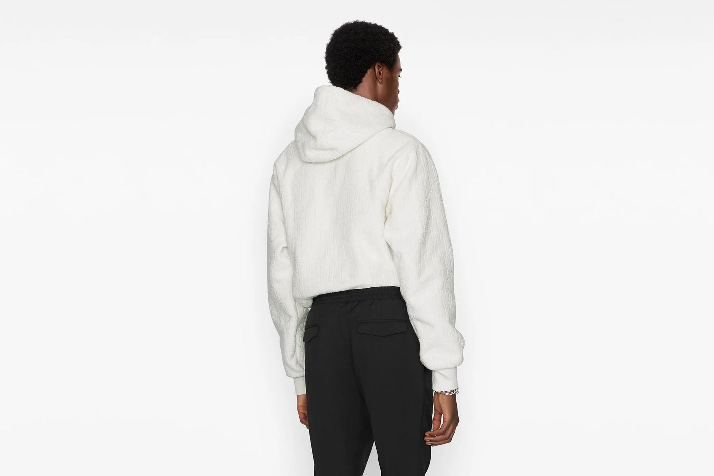 Dior Oblique Hooded Sweatshirt Relaxed Fit White Cream