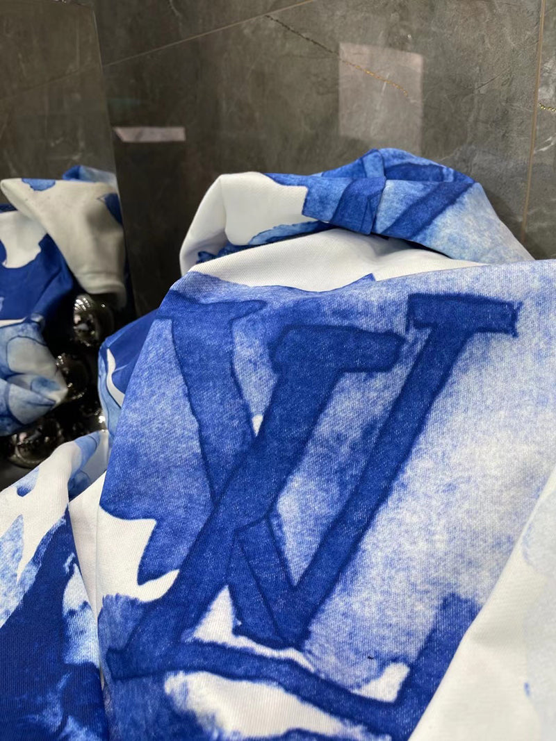 Louis Vuitton Watercolor Giant Monogram Hoodie Blue
