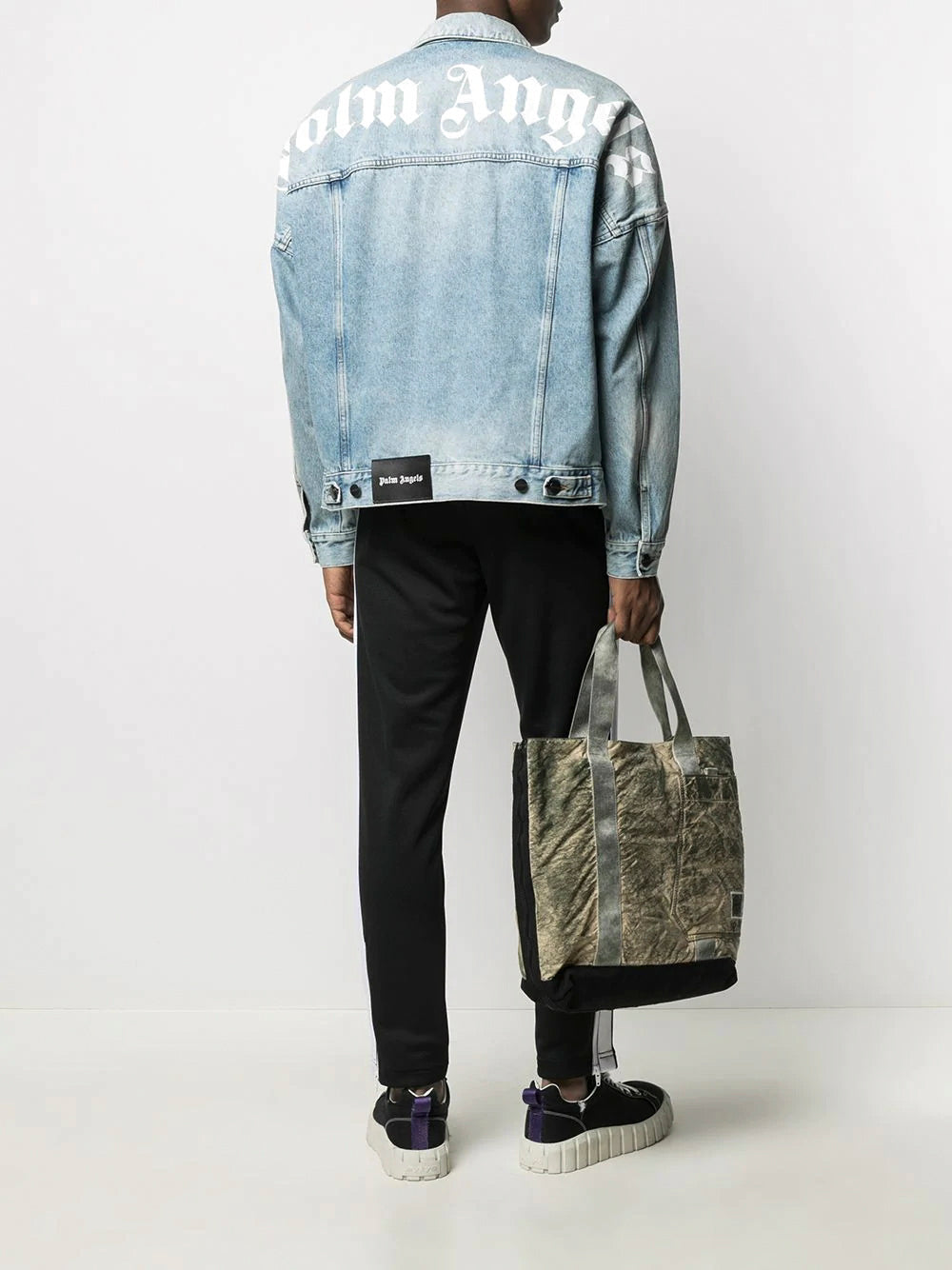 Palm Angels Logo Over Denim Jacket 'Blue/White'