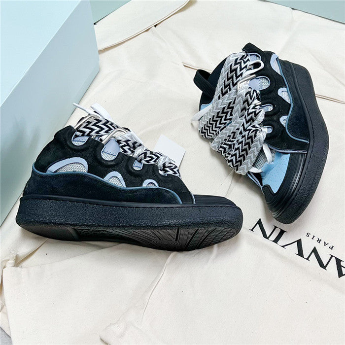 Lanvin Curb Sneaker Black Light Blue