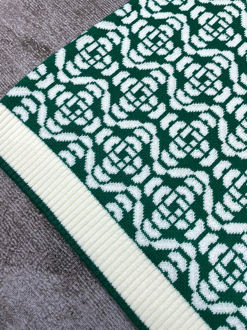 CASABLANCA Merino Wool-Blend Monogram Sweater