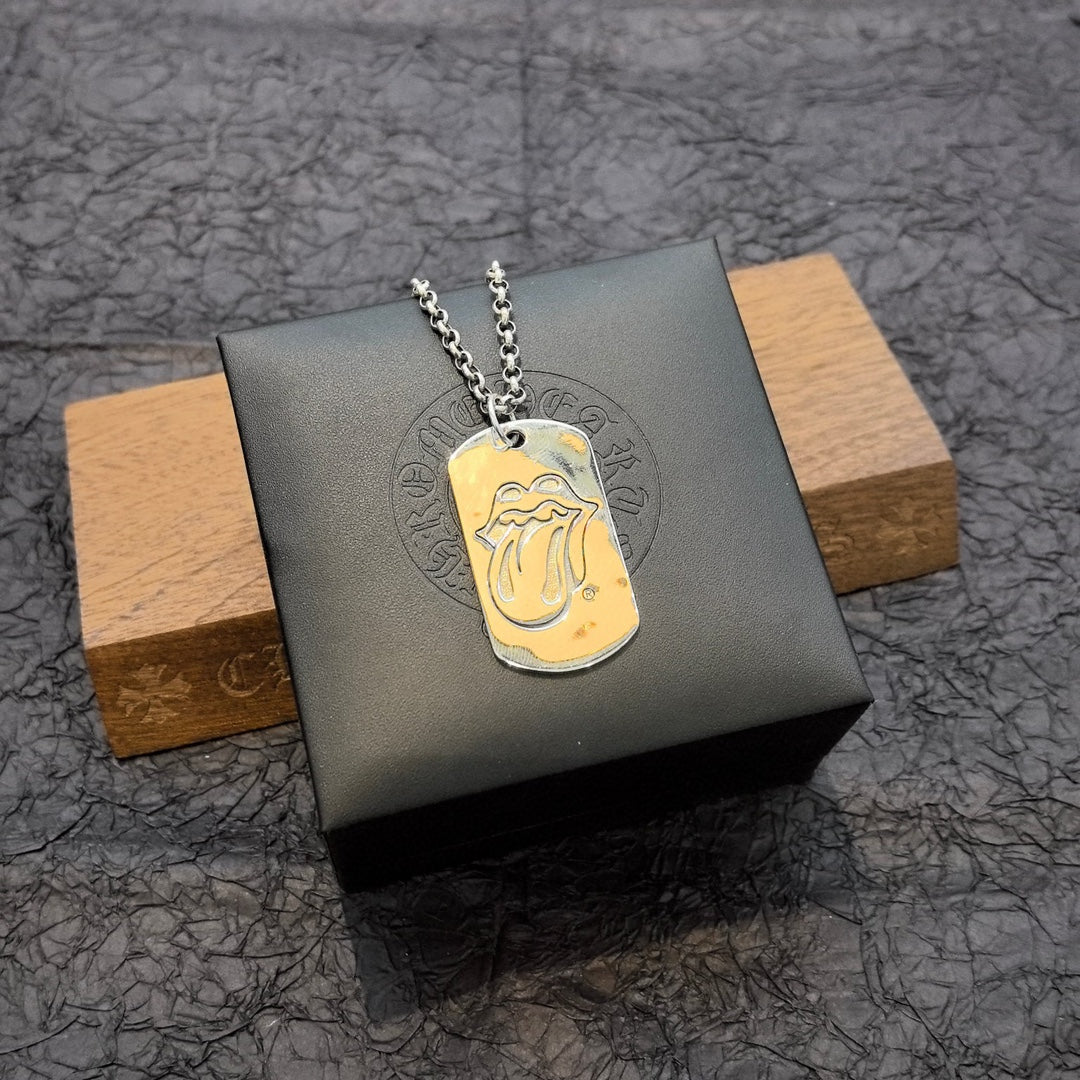 Chrome Hearts - Rolling Stones Dog Tag Pendant Necklace