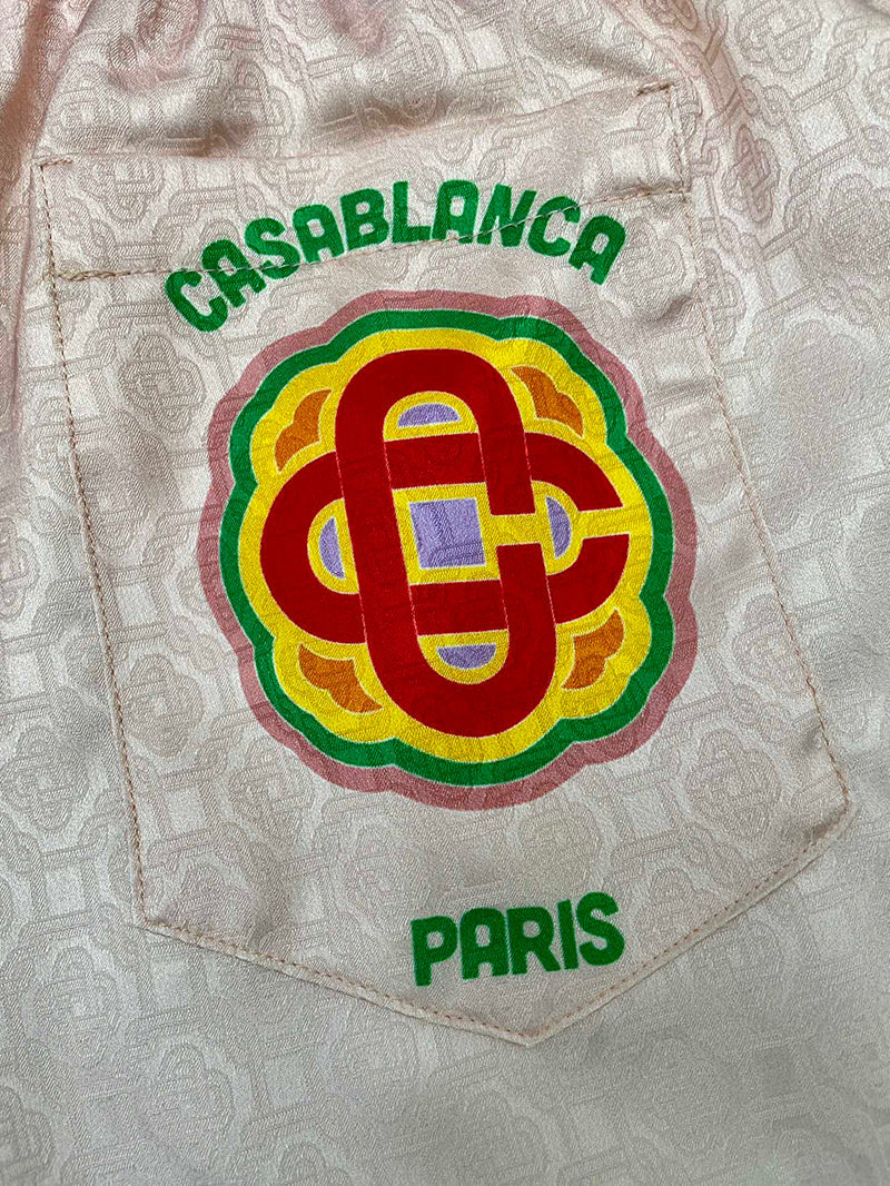 Casablanca Rainbow Monogram Silk Shorts