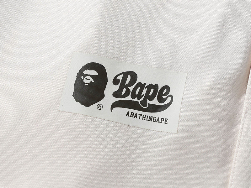 A BATHNIG APE BASEBALL JERSEY S/S SHIRT White