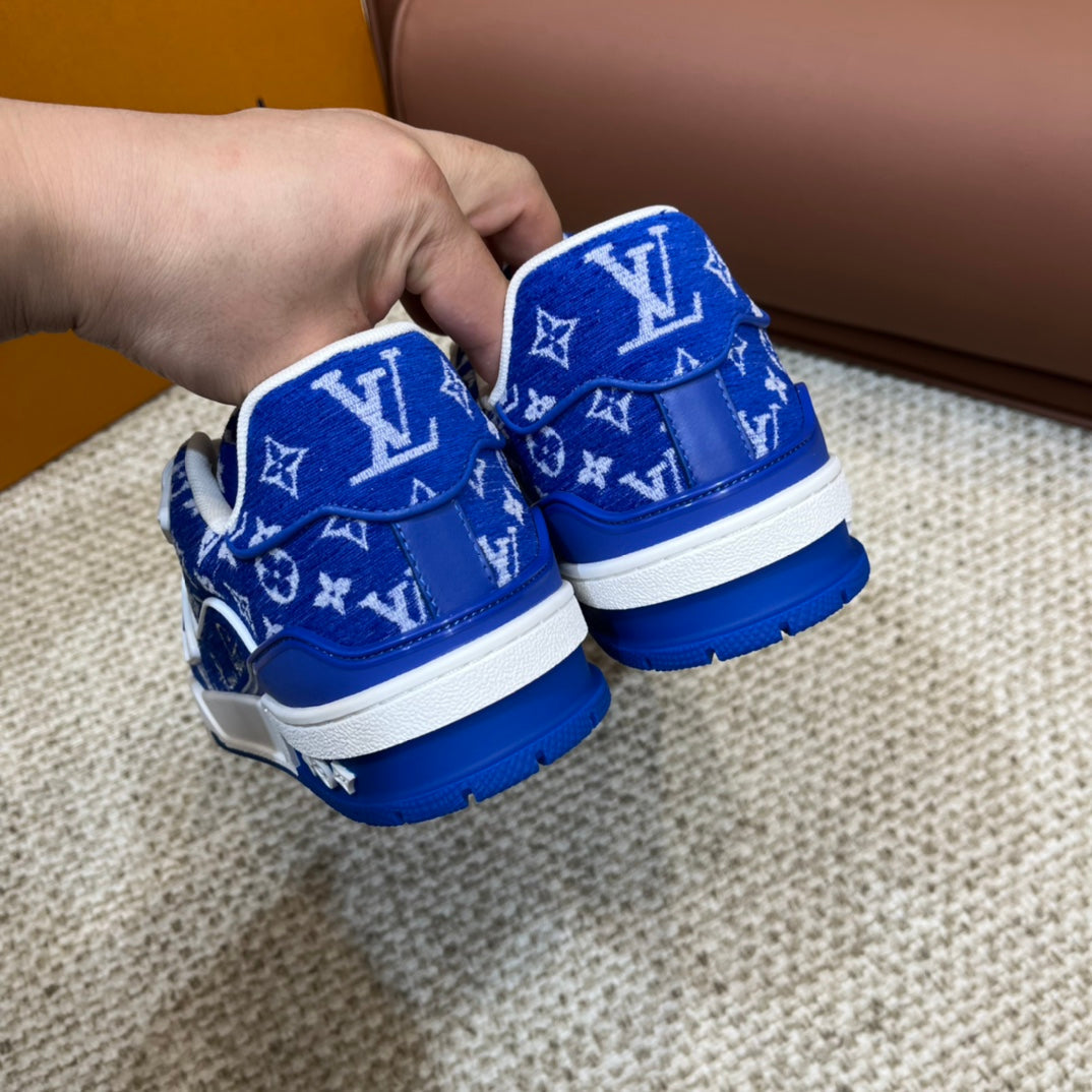 Louis Vuitton Trainer Blue Monogram Textile