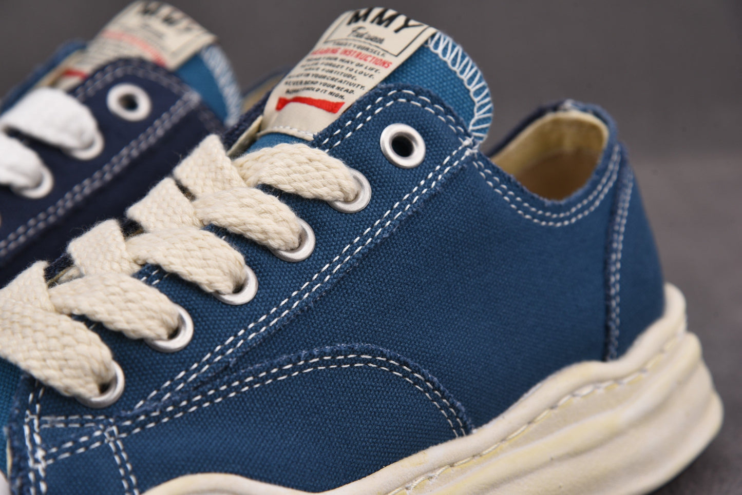 Maison Mihara Yasuiro Baker OD OG Sole Canvas Low Blue