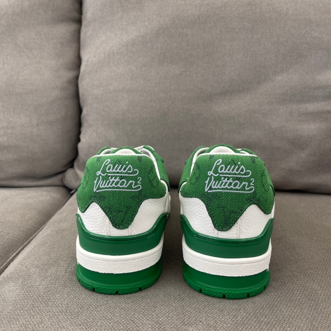 Louis Vuitton LV Made Trainer Monogram Denim White Green