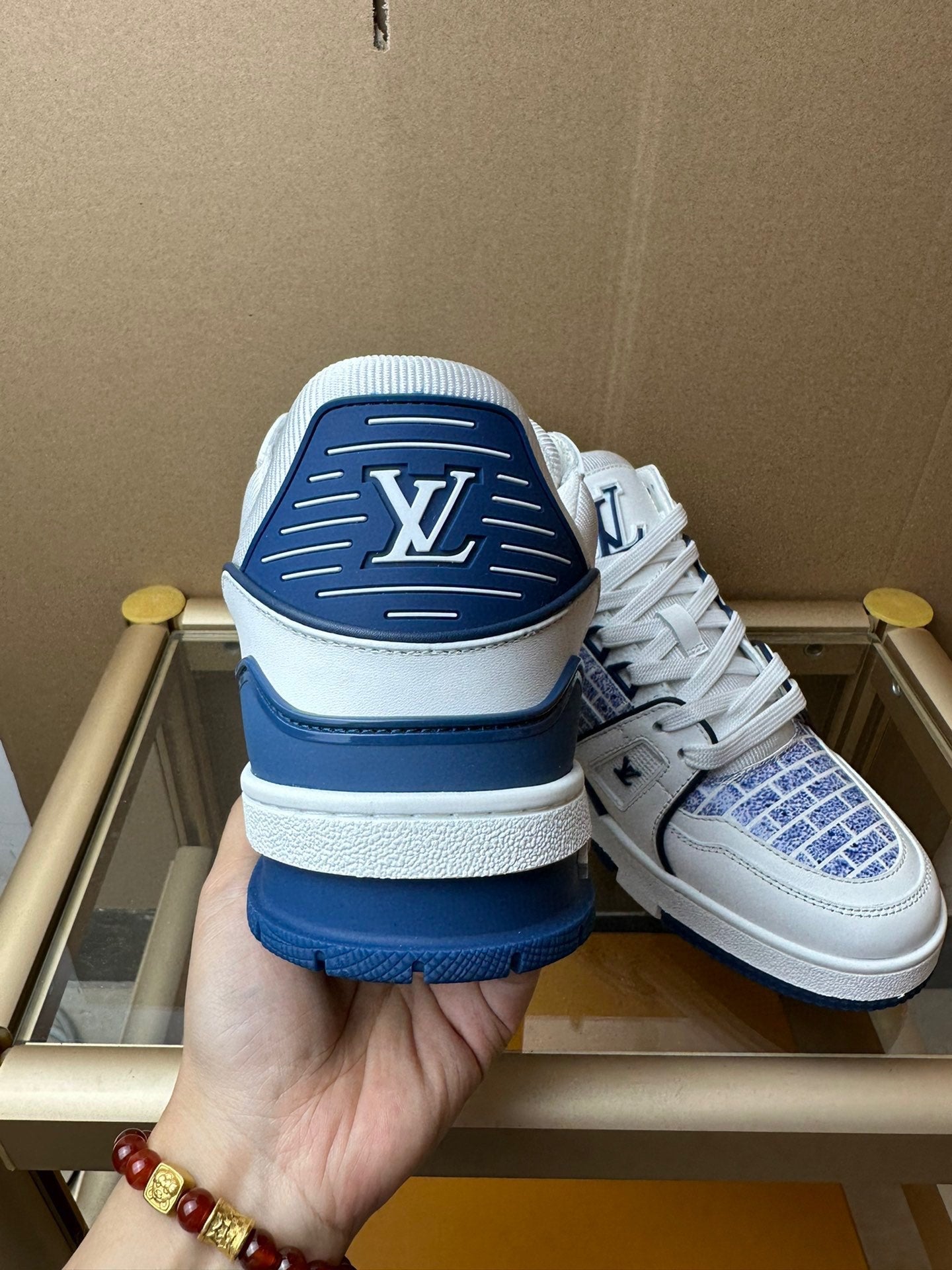 Louis Vuitton LV Trainer Lady Pink White Blue