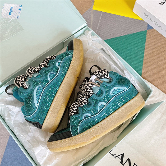 Lanvin Curb Sneaker Crystal Suede