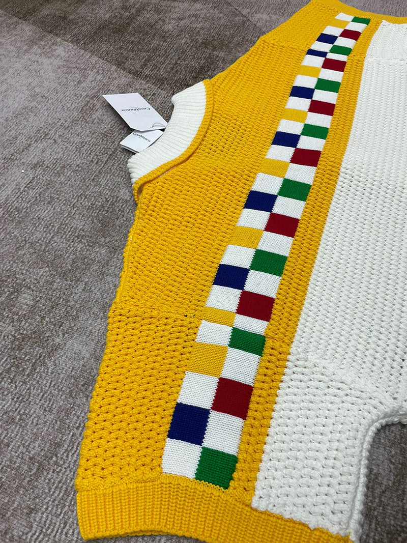CASABLANCA Faux Crochet Shirt White/Yellow