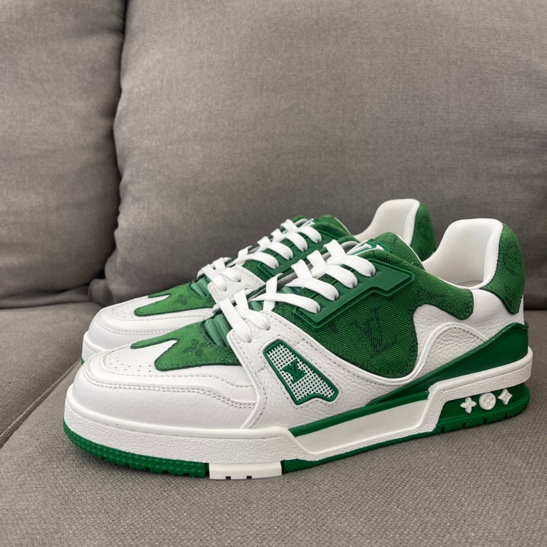 Louis Vuitton LV Made Trainer Monogram Denim White Green
