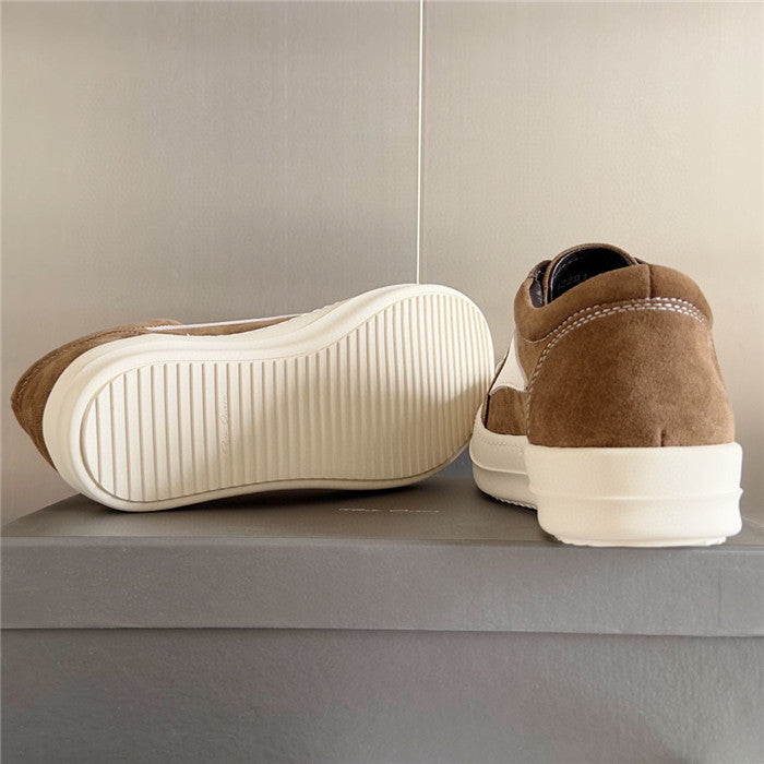 Rick Owens Vintage Sneaks Velour Suede Dust Grey Milk White