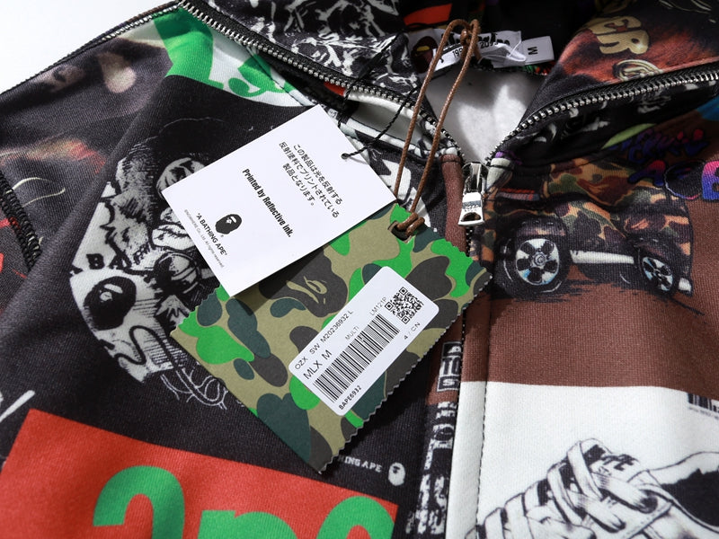 BAPE Album Monogram Shark Hoodie Multicolor