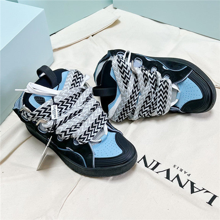Lanvin Curb Sneaker Black Light Blue
