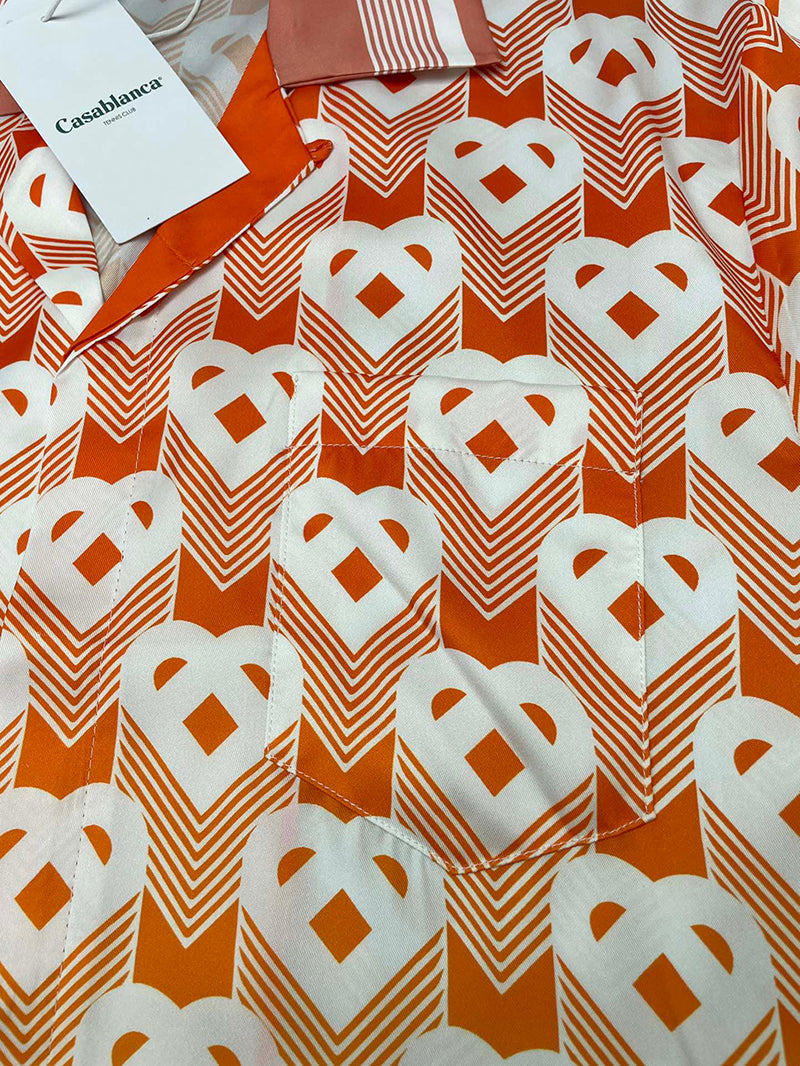 CASABLANCA Gradient Heart Monogram Sport Silk Shirt