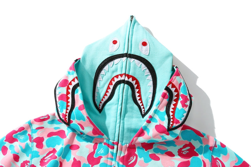 BAPE Store Miami Shark Full Zip Hoodie Pink/Blue