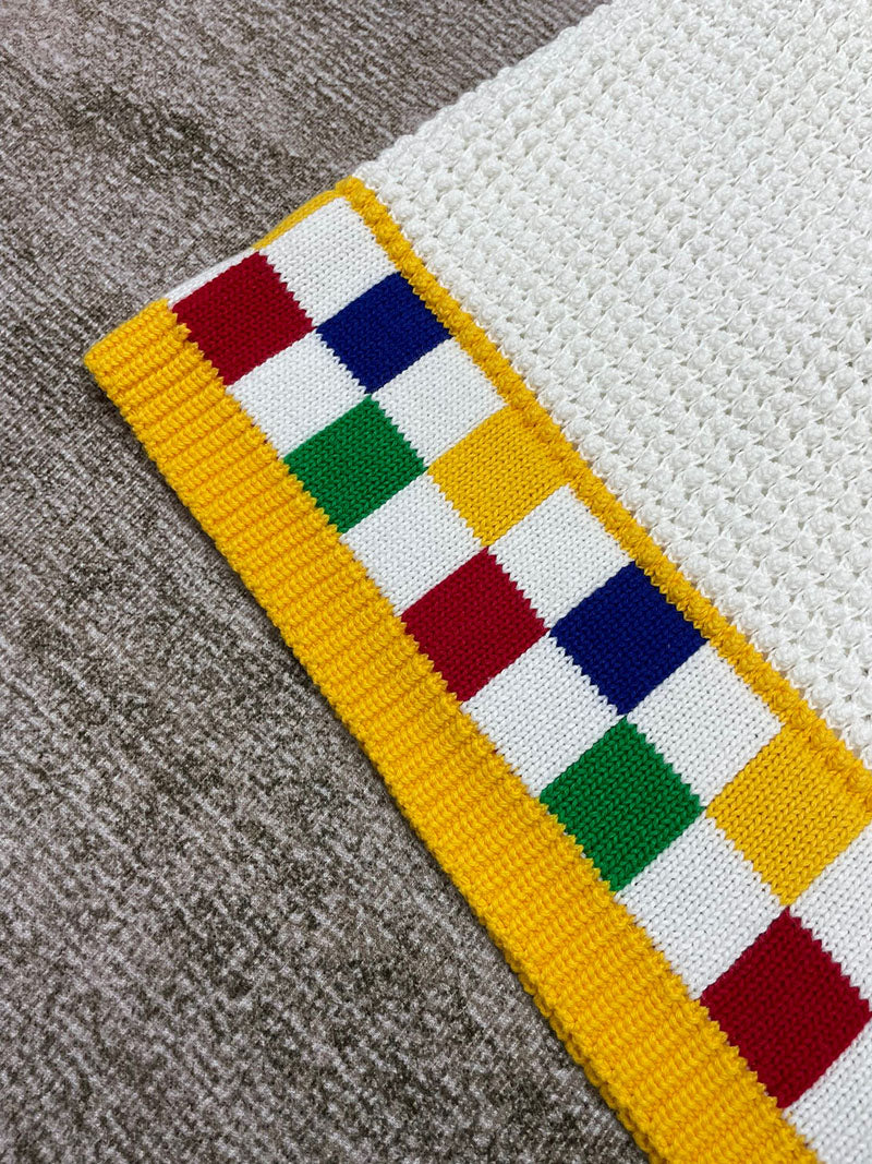 CASABLANCA Faux Crochet Short White/Yellow