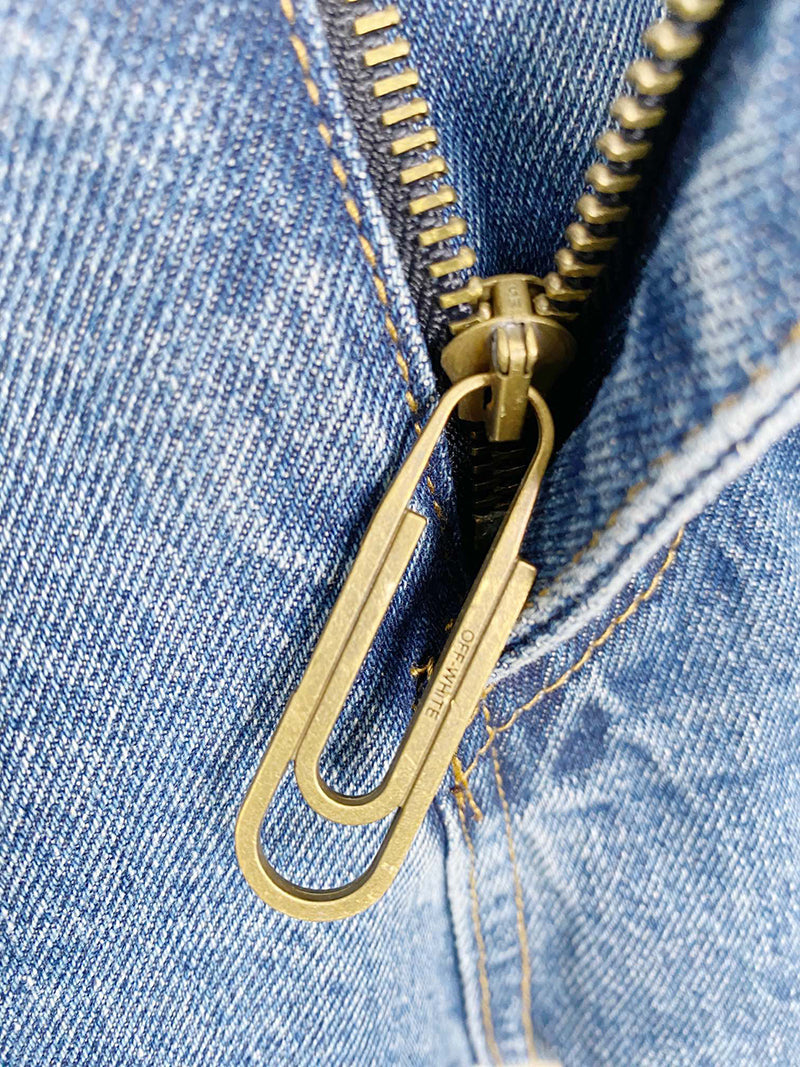 Off-White Logo Patch Straight Leg Jeans