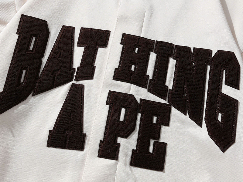 A BATHNIG APE BASEBALL JERSEY S/S SHIRT White