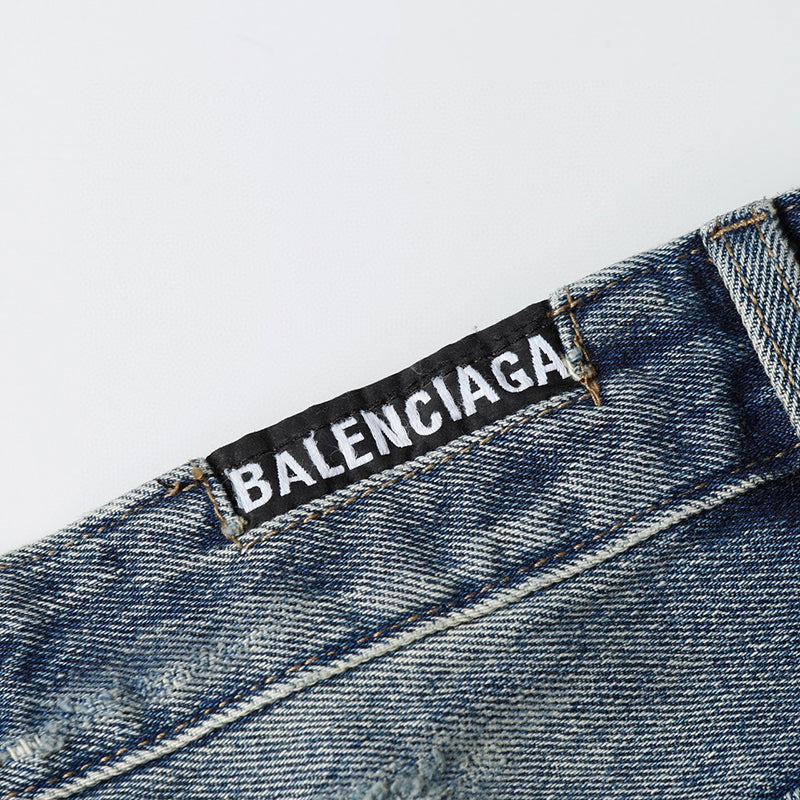Balenciaga Super Destroyed Baggy Pants in Light Blue