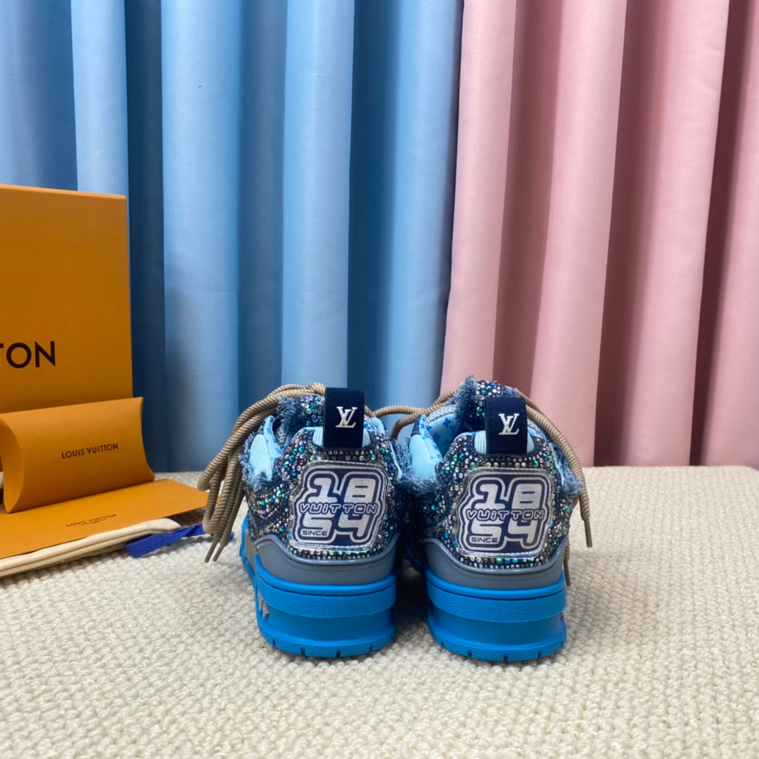 Louis Vuitton Skate Trainer Blue Swarovski Monogram