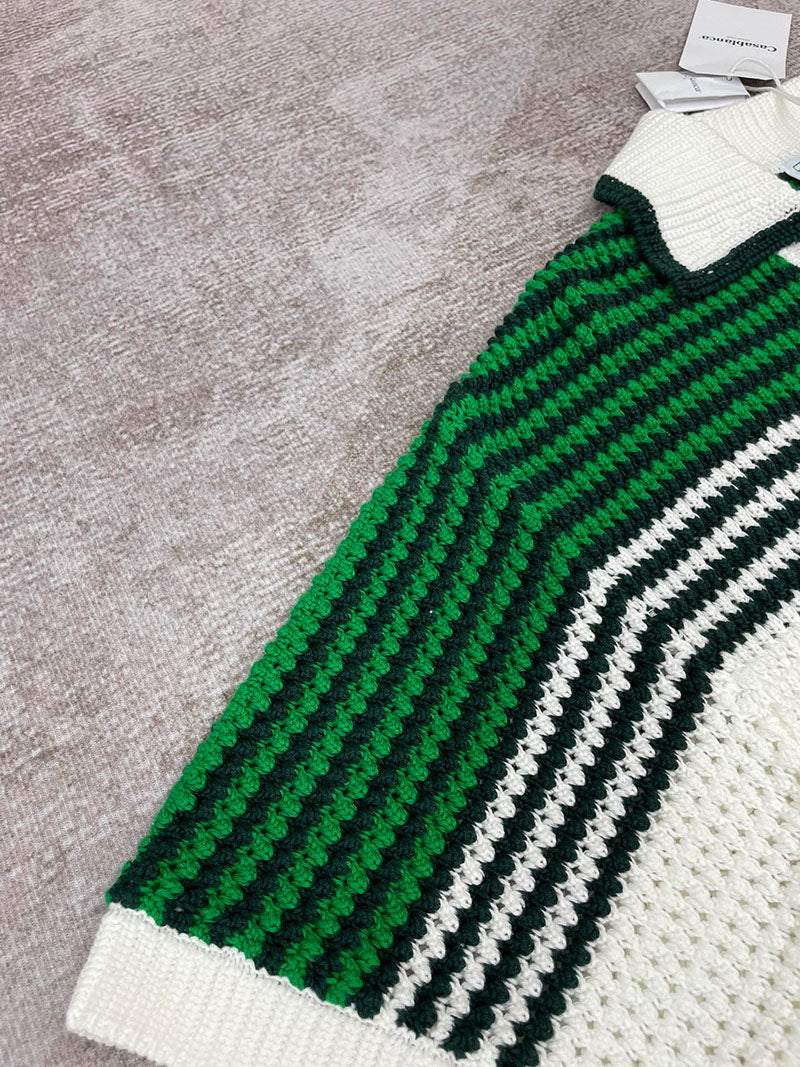 CASABLANCA Tennis Crochet Shirt in Green