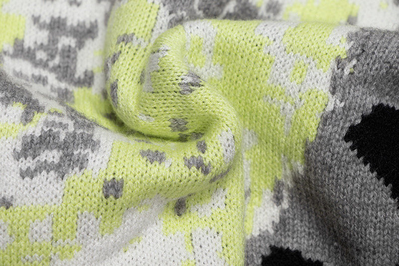 Off White arrow sickle planet jacquard sweater Grey