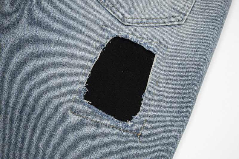 Gallery Dept. Stitching Patch Ripped Flare Loose Jeans