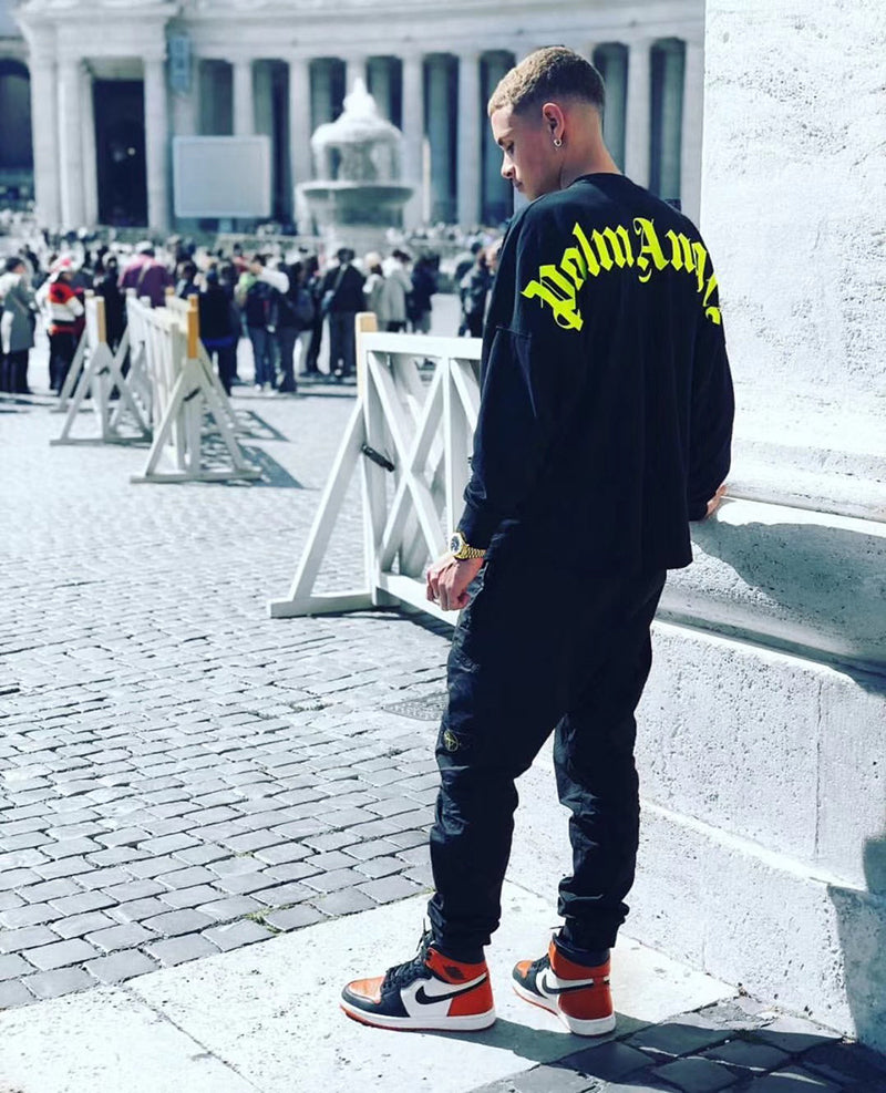 Palm Angels Logo Mock Neck Longsleeve T-Shirt