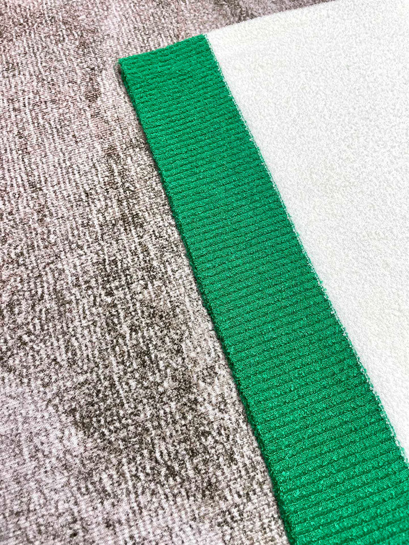 CASABLANCA Colour Blocking Boucle Polo Shirt White/Green