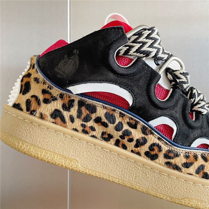 Lanvin Curb Sneaker Black, Burgundy, & Leopard