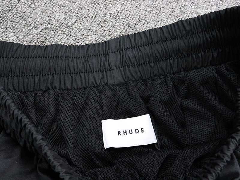 Rhude Panel Logo Shorts Black/White/Multi