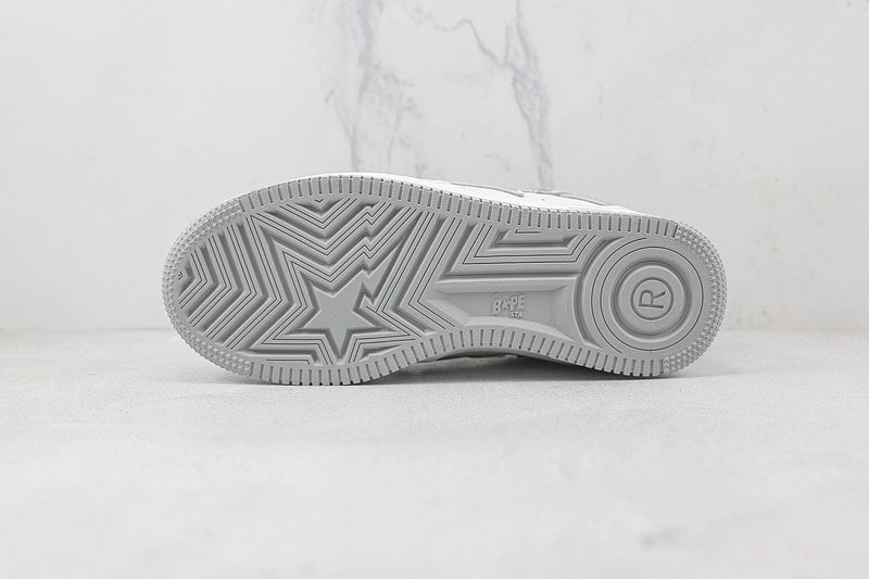 A Bathing Ape Bape Sta Low Patent White and Gray