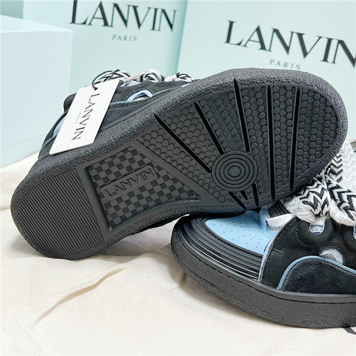 Lanvin Curb Sneaker Black Light Blue