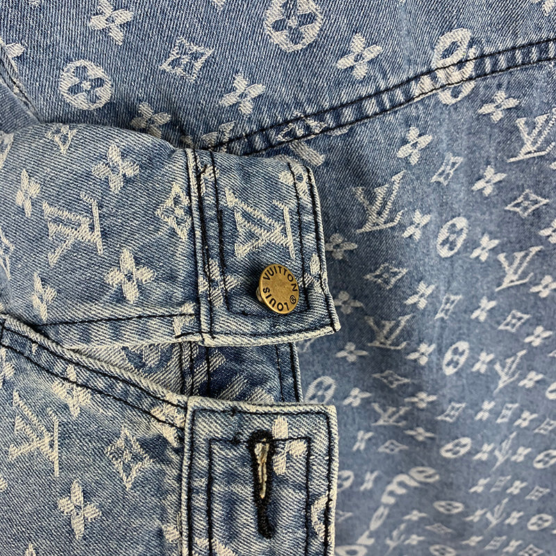 Supreme x Louis Vuitton Jacquard Denim Trucker Jacket Blue