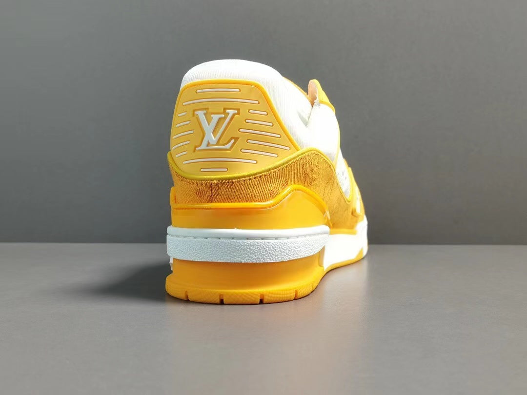 Louis Vuitton Trainer Yellow Monogram Denim White