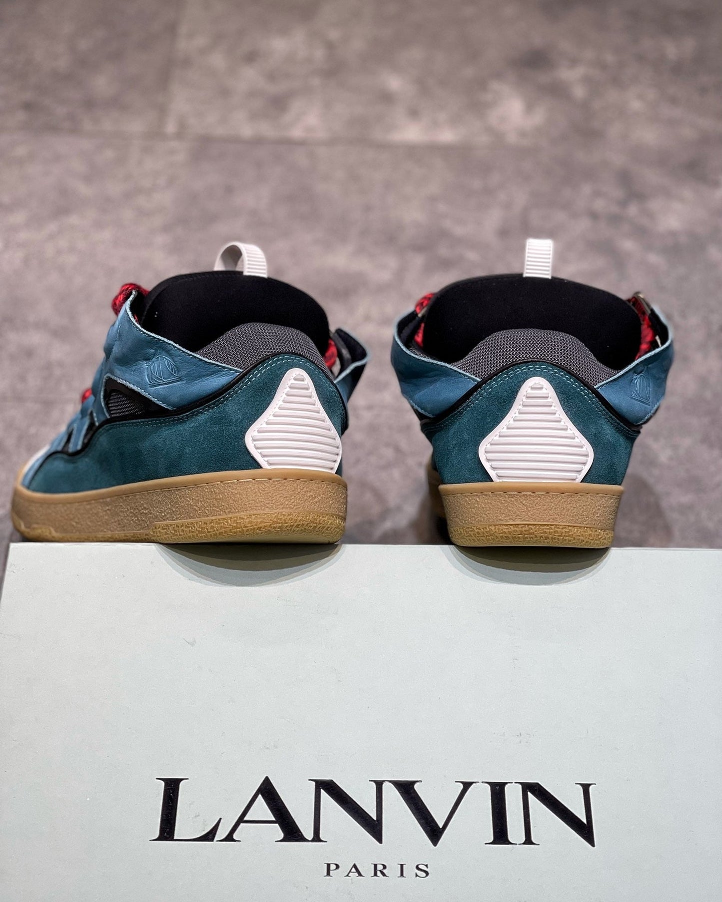 Lanvin Leather Curb Blue Grey