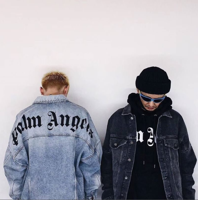 Palm Angels Logo Over Denim Jacket 'Blue/Black'