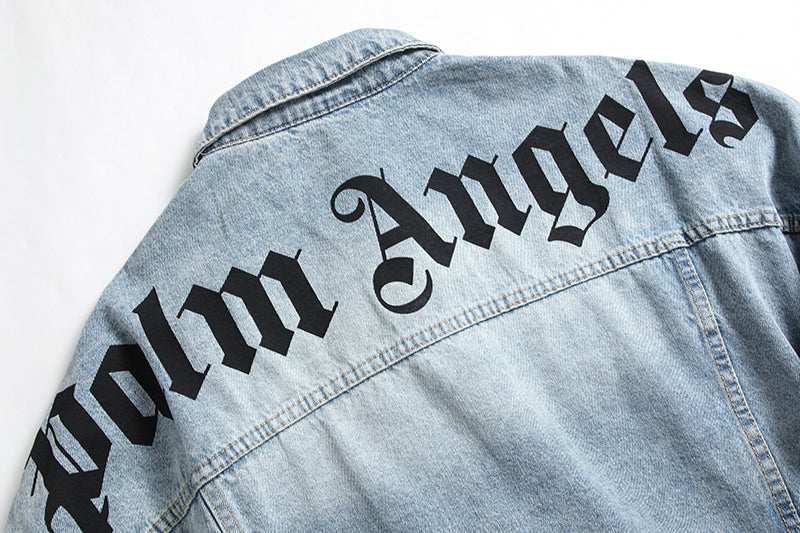 Palm Angels Logo Over Denim Jacket 'Blue/Black'