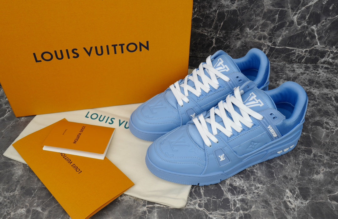Louis Vuitton Trainer Blue Embossed Monogram