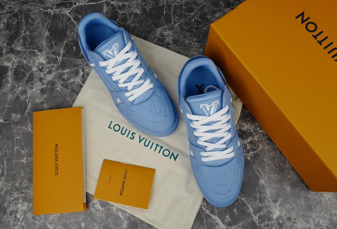 Louis Vuitton Trainer Blue Embossed Monogram