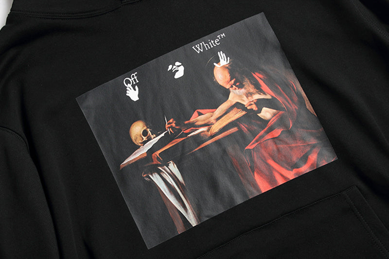 Off-White Caravaggio Diag Sleeve Hoodie - White