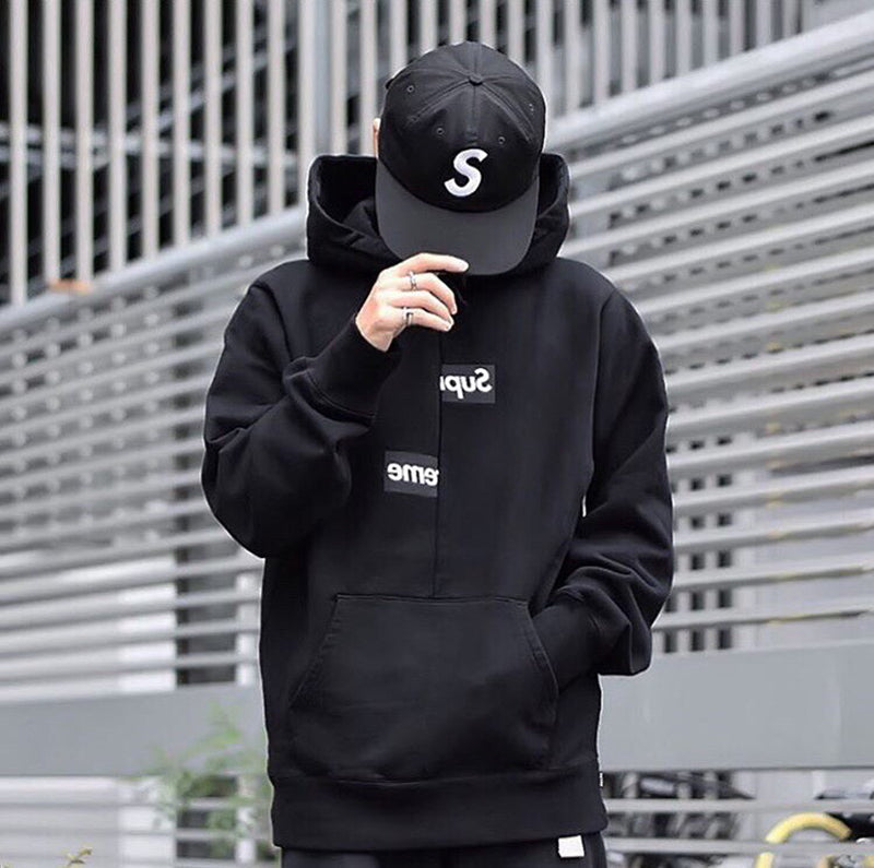 Supreme Comme des Garcons SHIRT Split Box Logo Hooded Sweatshirt Black