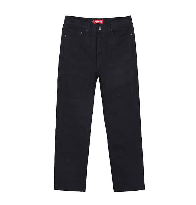 Supreme Frayed Logos Denim Trucker Pants BLUE