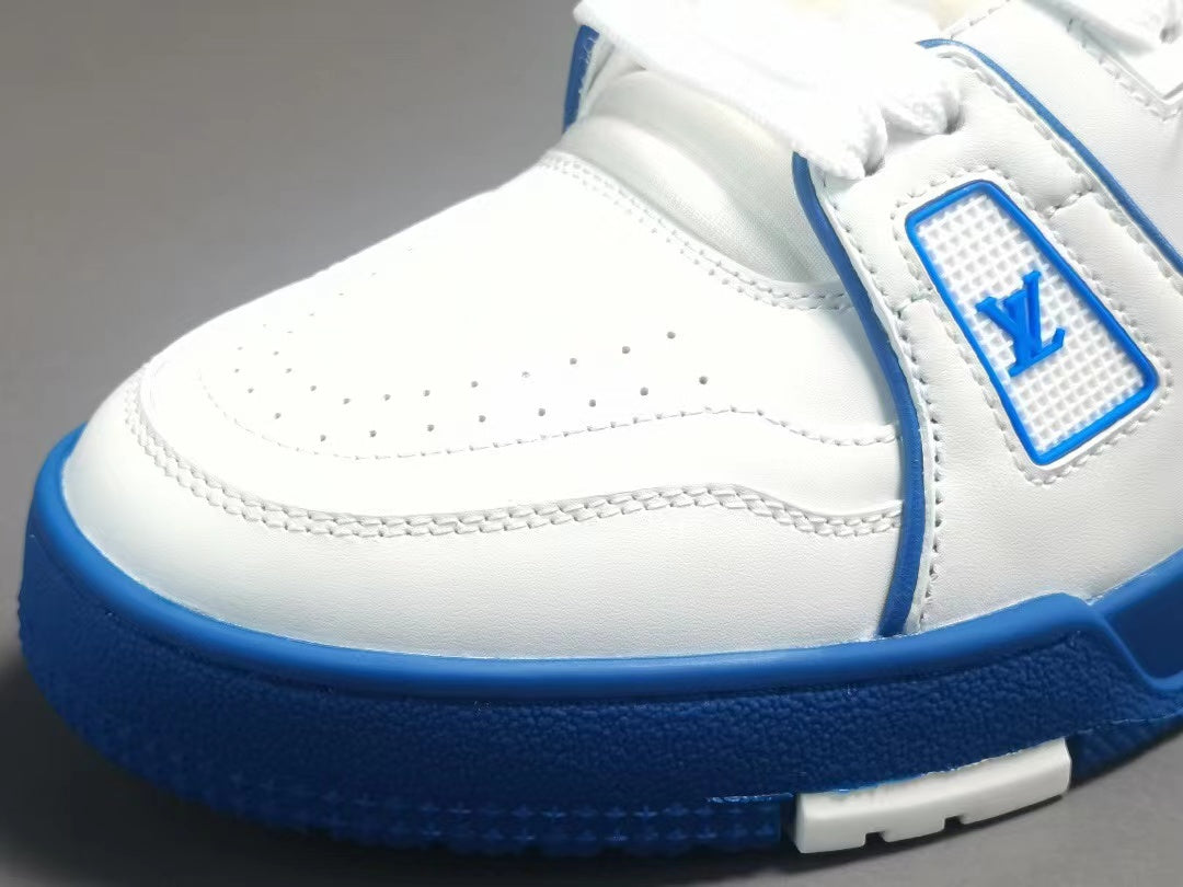Louis Vuitton Trainer White Blue Signature