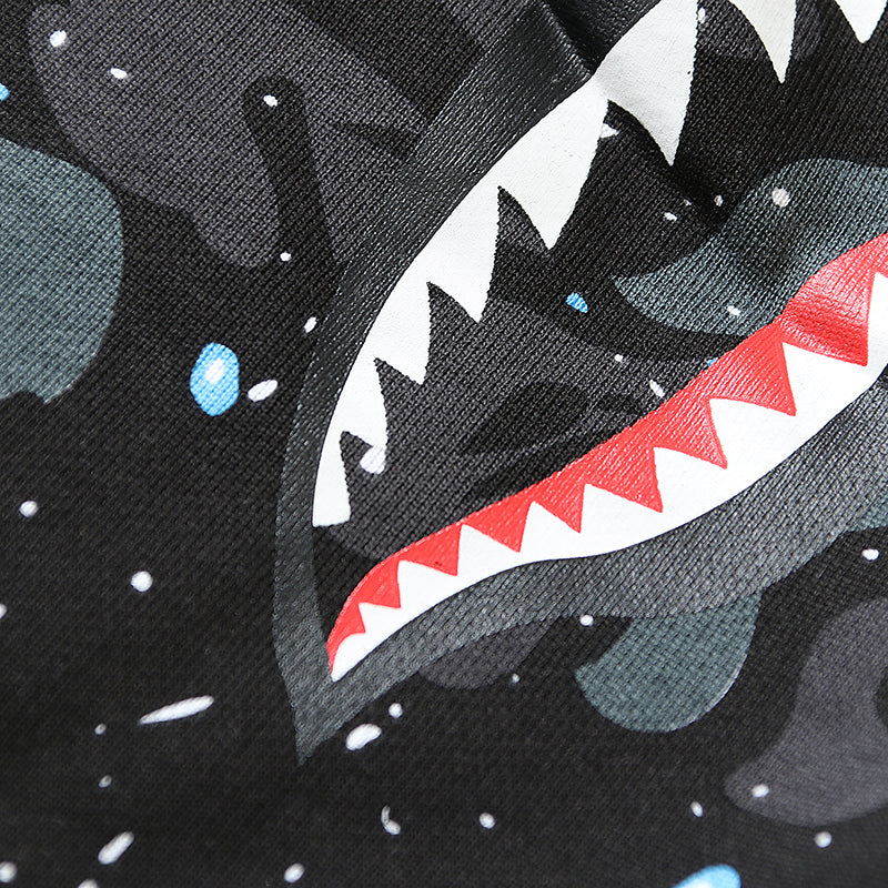 BAPE Space Camo Shark Sweat Shorts