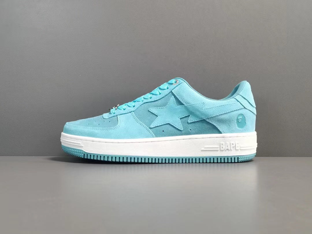 A Bathing Ape Bape Sta Low Blue suede
