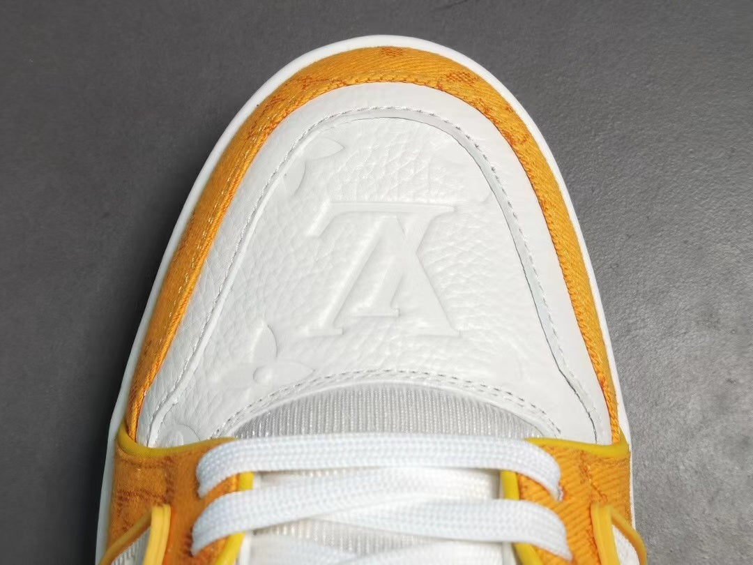 Louis Vuitton Trainer Yellow Monogram Denim White